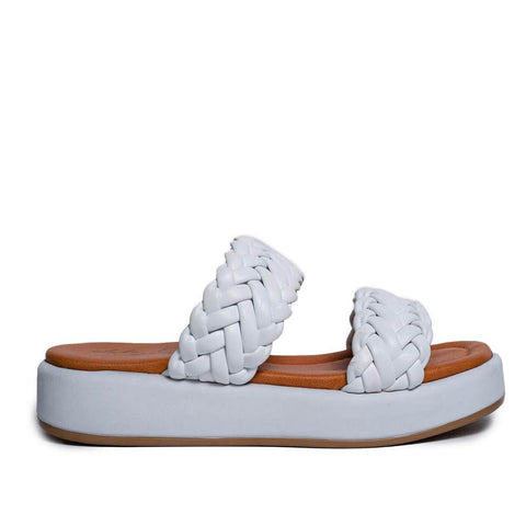 Italian Women White Leather Slipper #0732