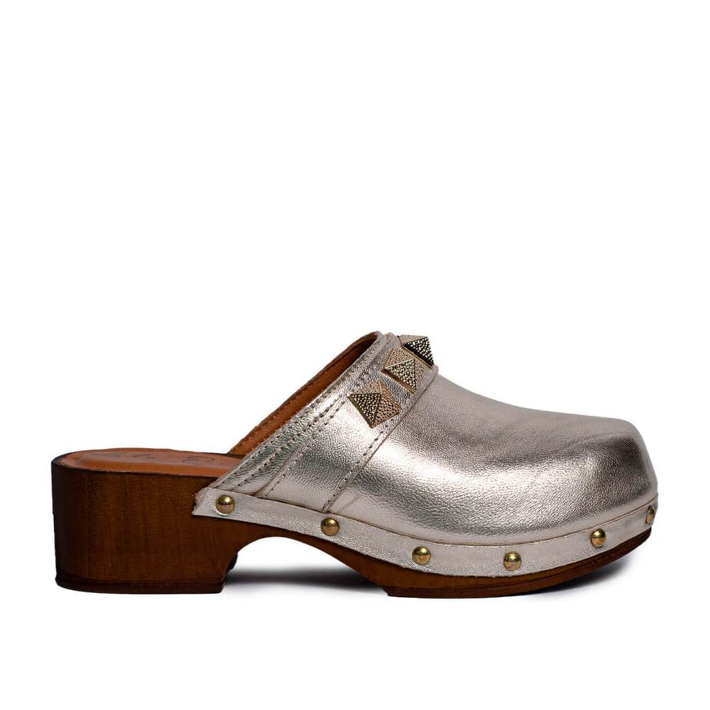 Italian Women Gold Leather Wedges #0743