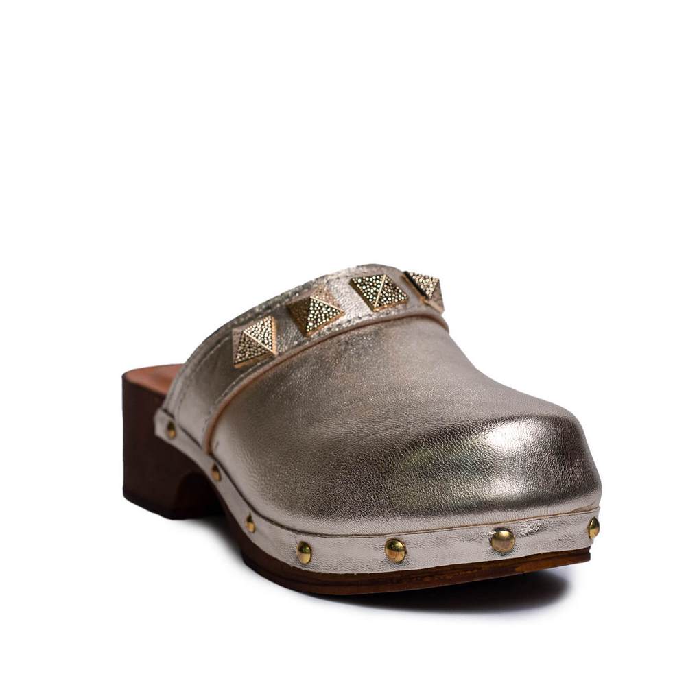 Italian Women Gold Leather Wedges #0743