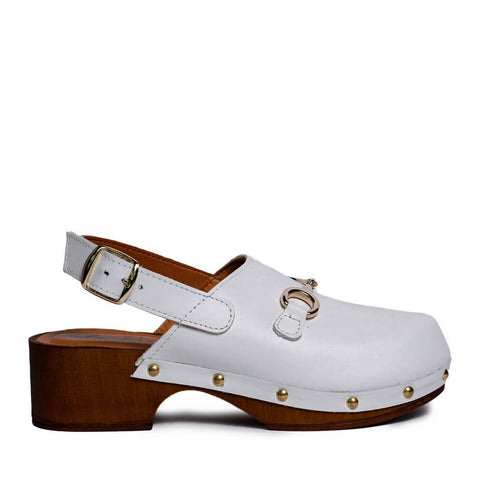 Italian Women White Leather Sandal #0758