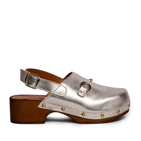 Italian Women Gold Leather Sandal #0762