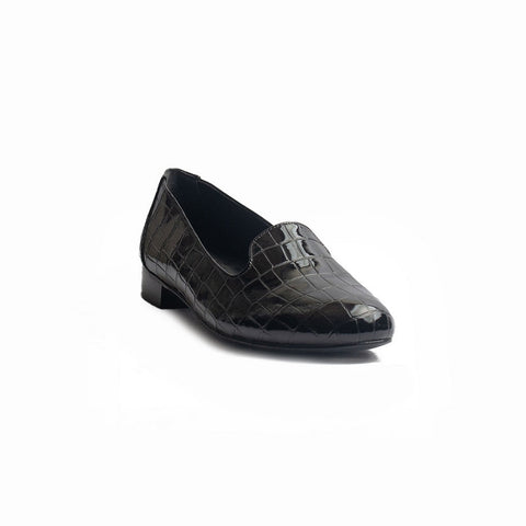 Women Black Vernis Leather Shoes #1011
