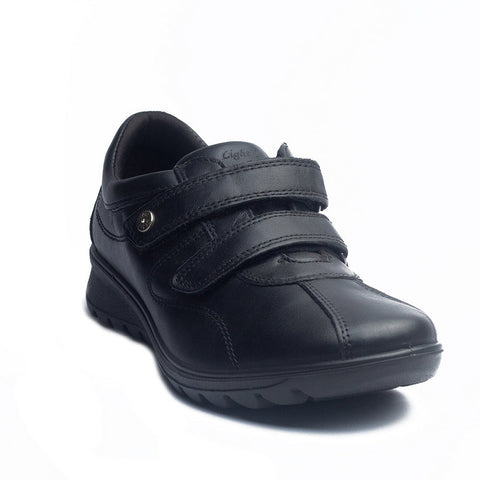 Italian Women Black Leather Shoes #1016