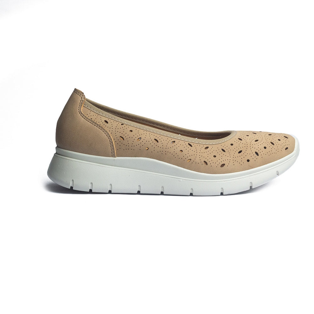 Italian Women Beige Leather Espadrilles #1024