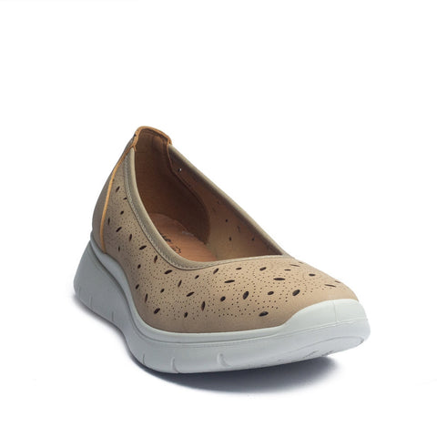 Italian Women Beige Leather Espadrilles #1024