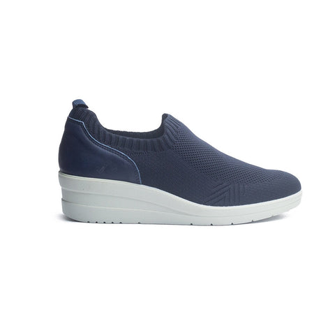 Italian Women Dark Blue Cloth Shoes #1033