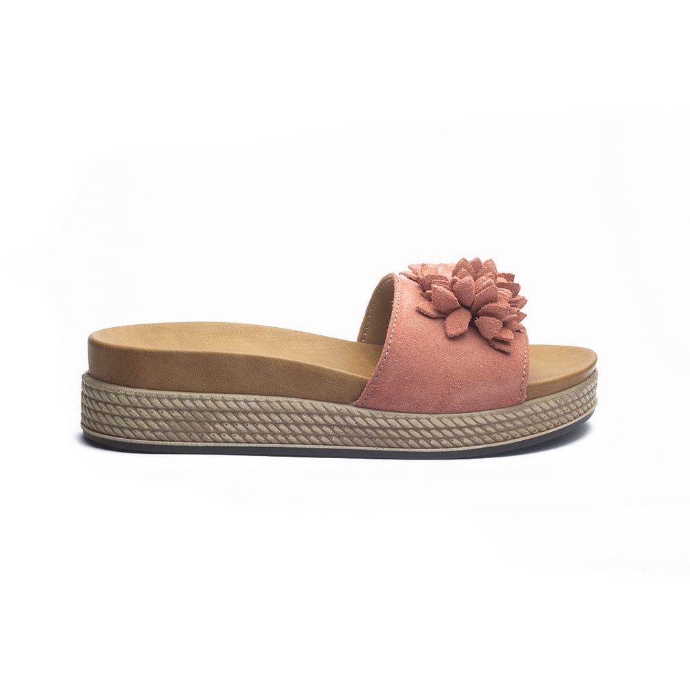 Italian Women Pink Leather Slipper #1082