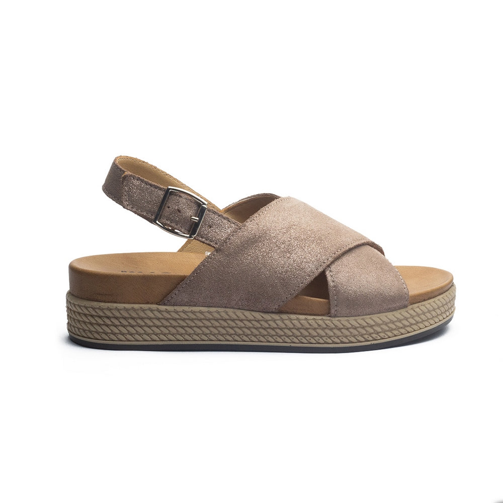 Italian Women Gold Leather Sandal #1083