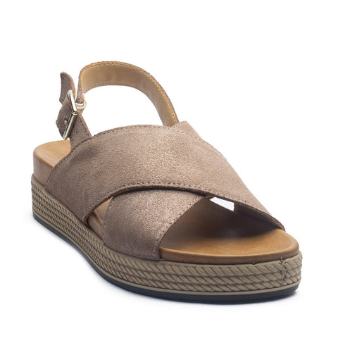 Italian Women Gold Leather Sandal #1083