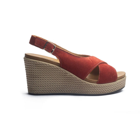 Italian Women Maroon Chamois Sandal #1092