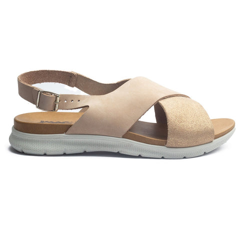 Italian Women Gold Leather Sandal #1094