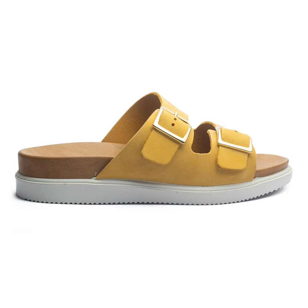 Italian Women Yellow Leather Slipper #1096