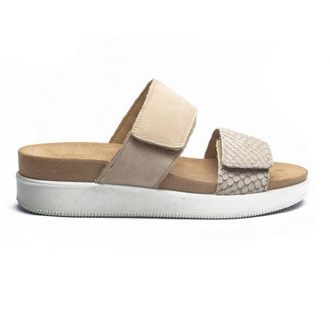 Italian Women Beige Leather Slipper #1103