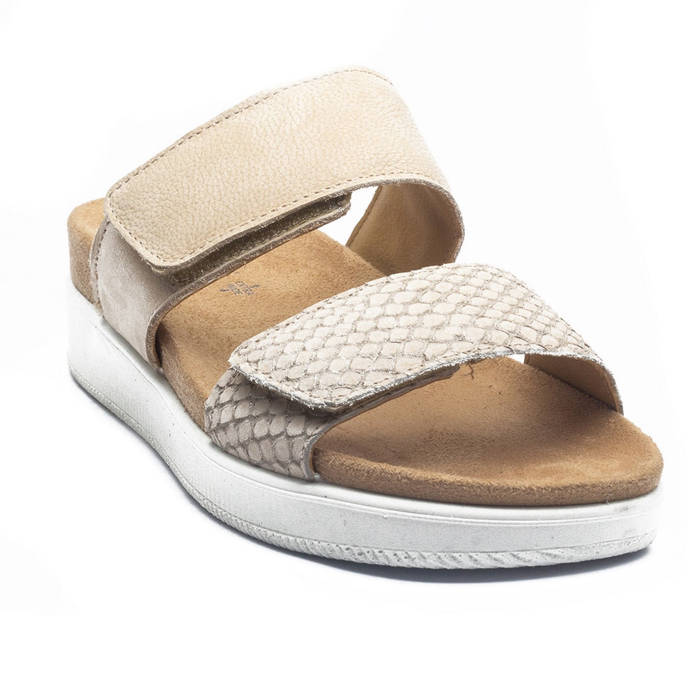 Italian Women Beige Leather Slipper #1103