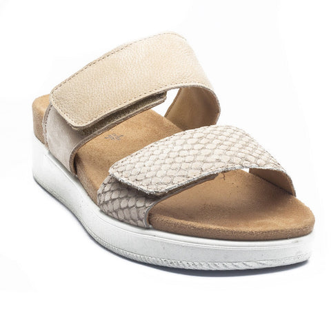 Italian Women Beige Leather Slipper #1103