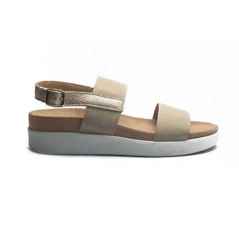 Italian Women Gold Leather Sandal #1109