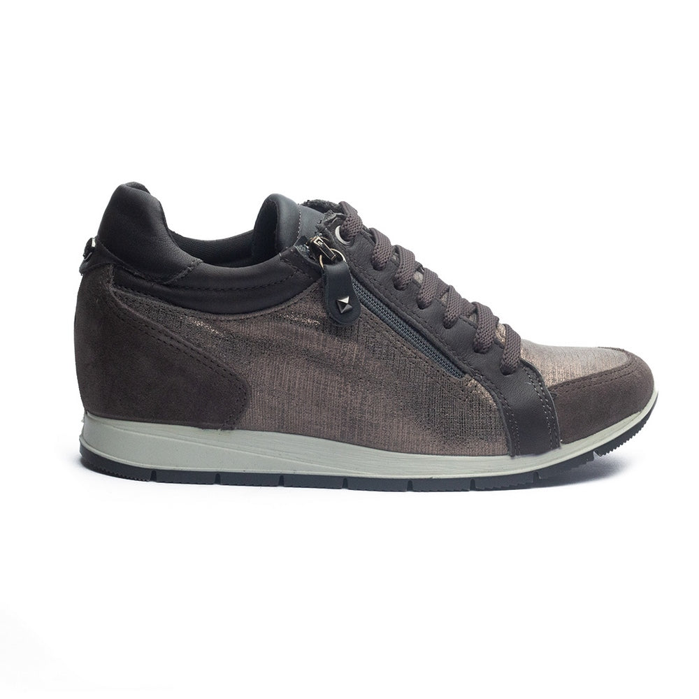 Italian Women Grey Leather Shoes #1157