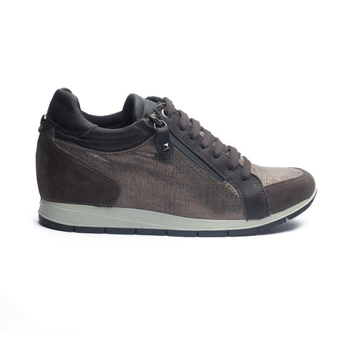 Italian Women Grey Leather Shoes #1157