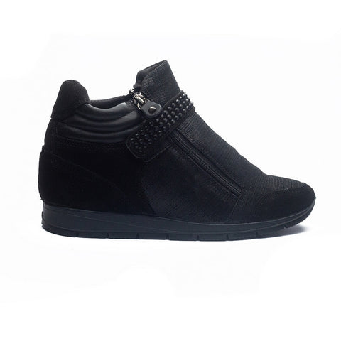 Italian Women Black Leather Shoes #1160