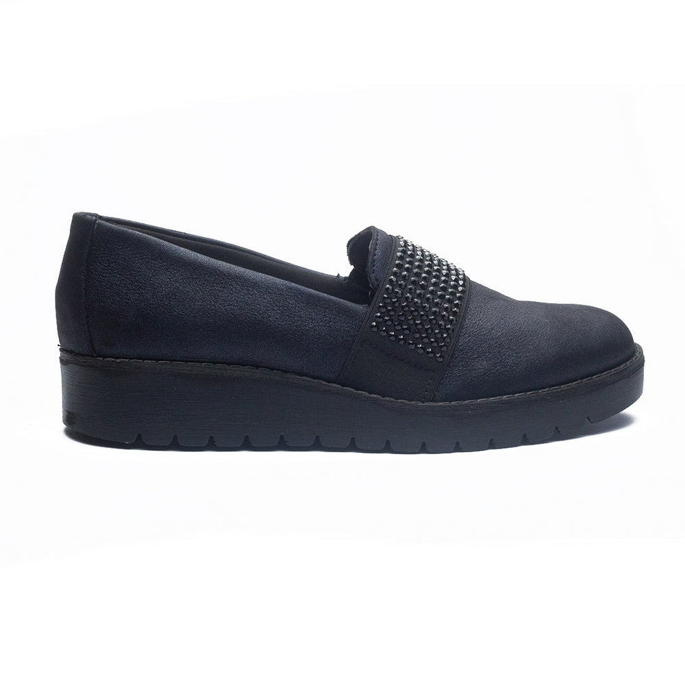 Italian Women Black Leather Shoes #1167
