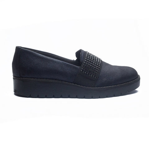 Italian Women Black Leather Shoes #1167