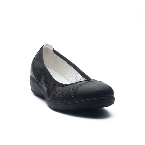 Italian Women Black Leather Ballerina #1179