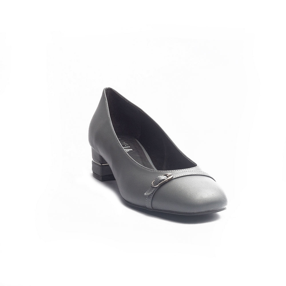 Women Grey Leather Shoes #1208