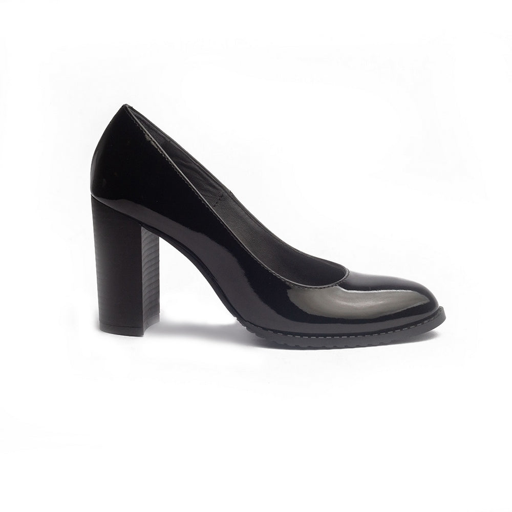 Women Black Vernis Leather Shoes #1218