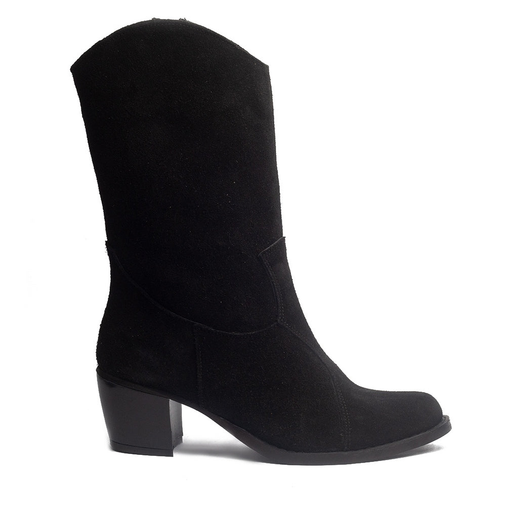 Women Black Chamois Boots #1227