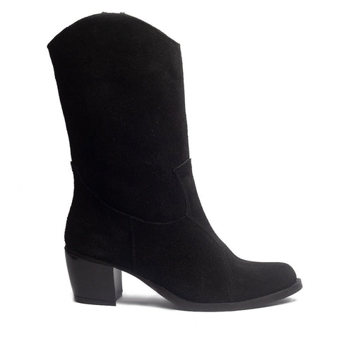 Women Black Chamois Boots #1227