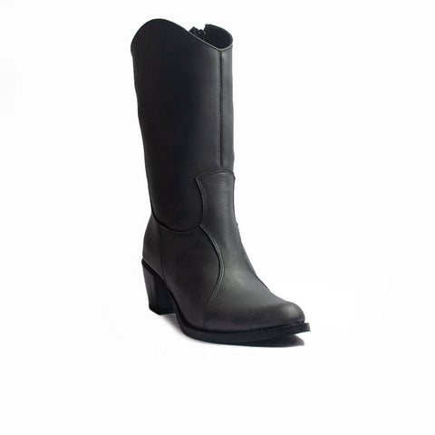 Women Grey Leather Boot #1231