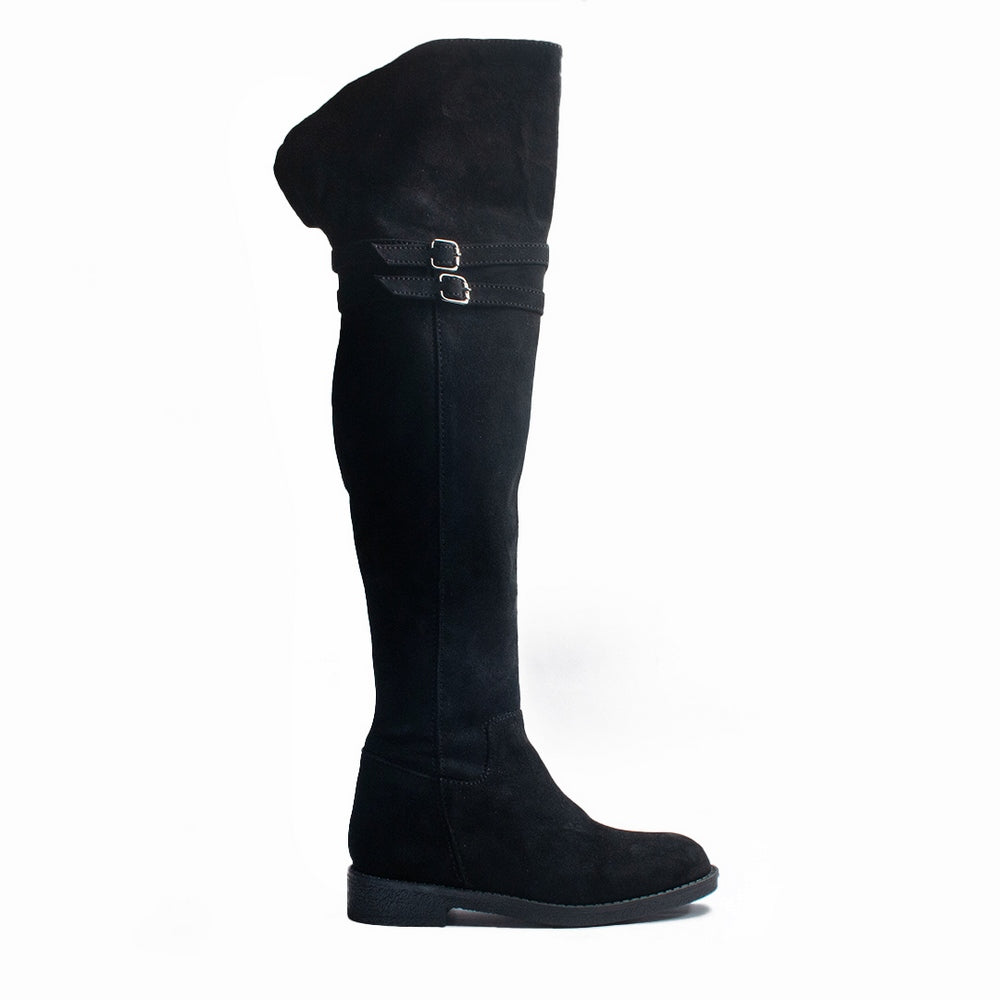 Women Black Chamois Boots #1249
