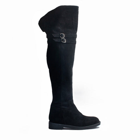 Women Black Chamois Boots #1249