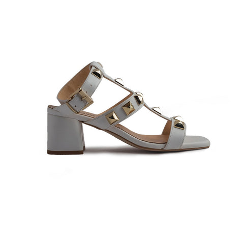 Italian Women White Leather Sandal #1316
