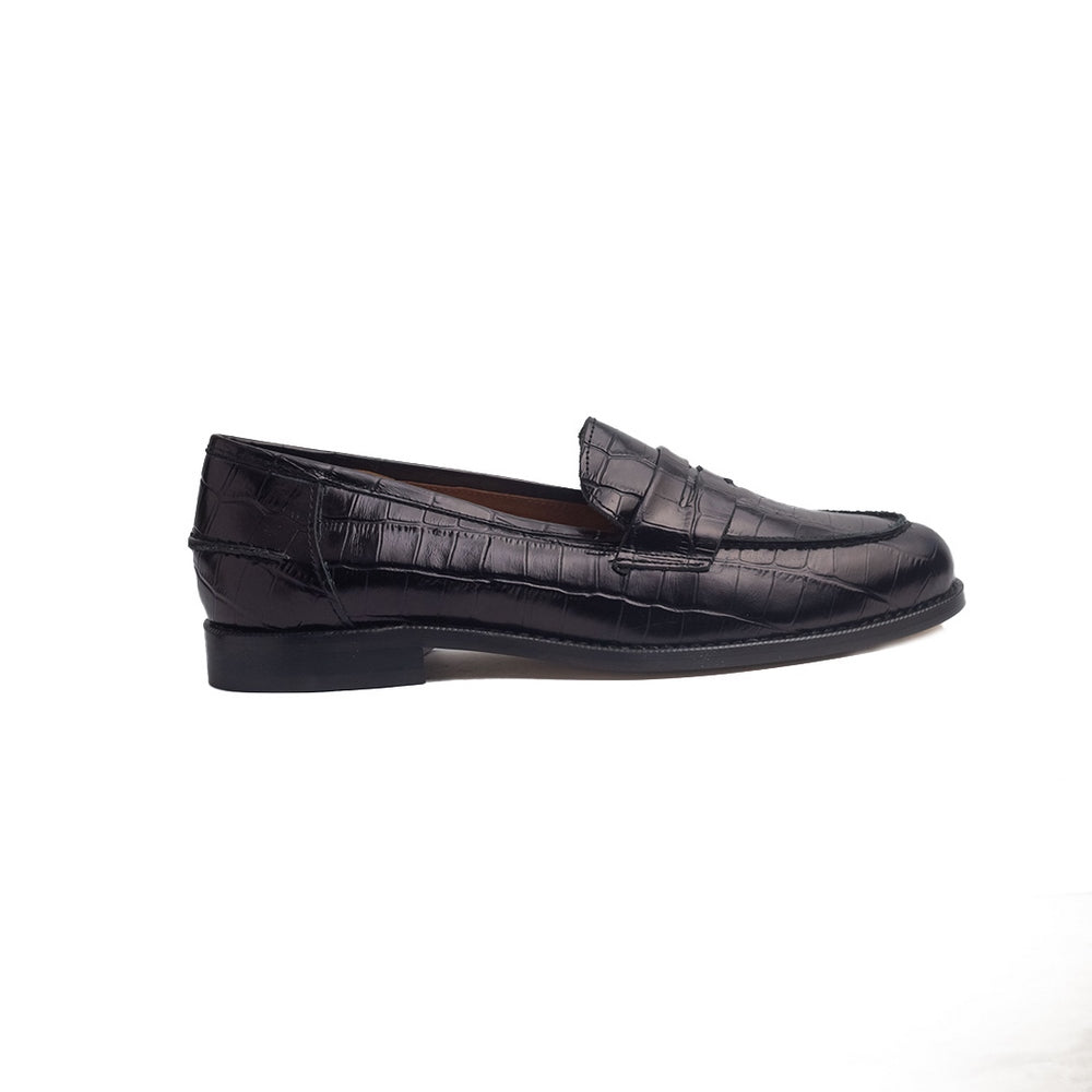 Spanish Women Black Leather Shoes #1357
