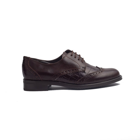 Spanish Women Brown Leather Shoes #1379
