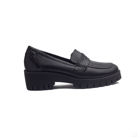 Spanish Women Black Leather Shoes #1380