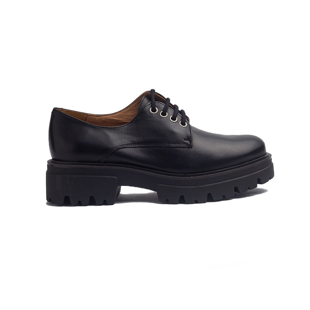 Spanish Women Black Leather Shoes #1383