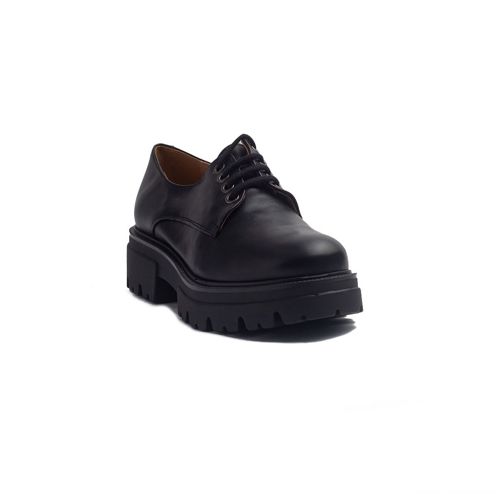 Spanish Women Black Leather Shoes #1383