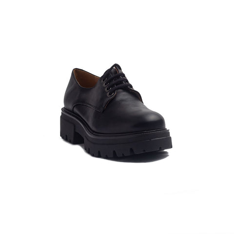 Spanish Women Black Leather Shoes #1383