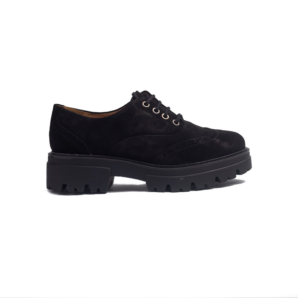 Spanish Women Black Chamois Shoes #1387
