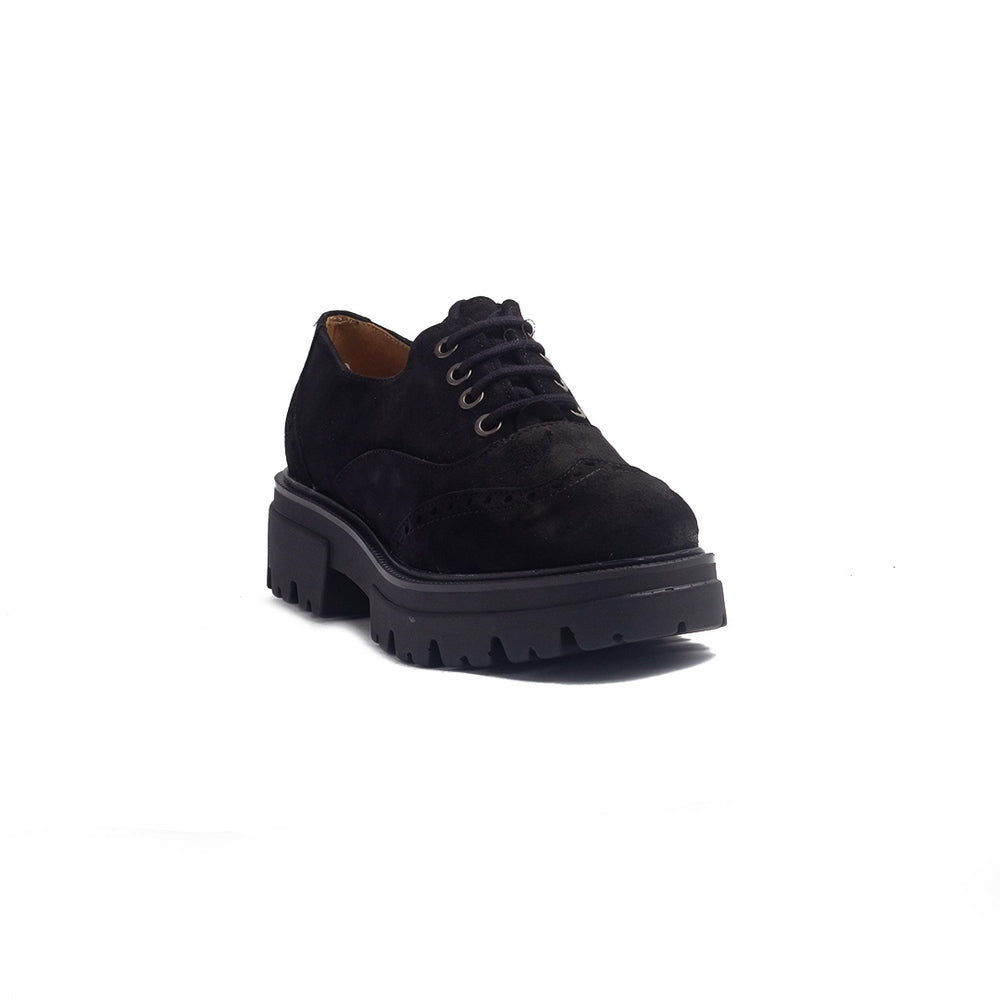 Spanish Women Black Chamois Shoes #1387