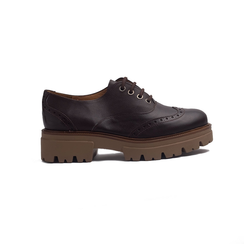 Spanish Women Brown Leather Shoes #1388