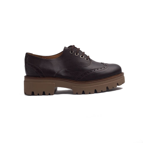Spanish Women Brown Leather Shoes #1388