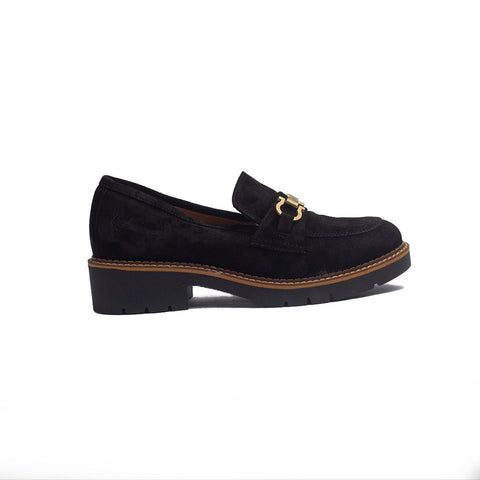 Spanish Women Black Chamois Shoes #1393