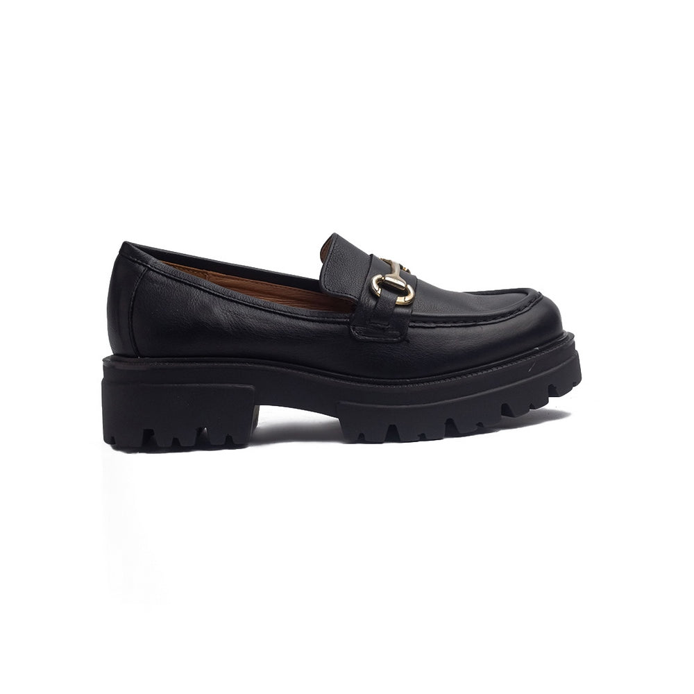 Spanish Women Black Leather Shoes #1395