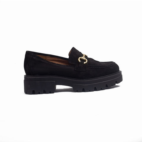 Spanish Women Black Chamois Shoes #1397
