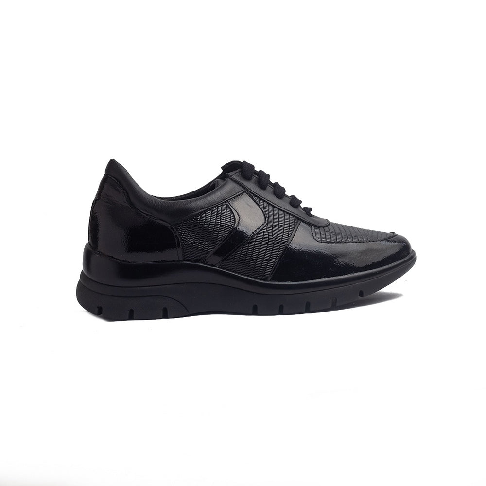 Spanish Women Black Vernis Leather Shoes #1399