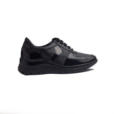 Spanish Women Black Vernis Leather Shoes #1399