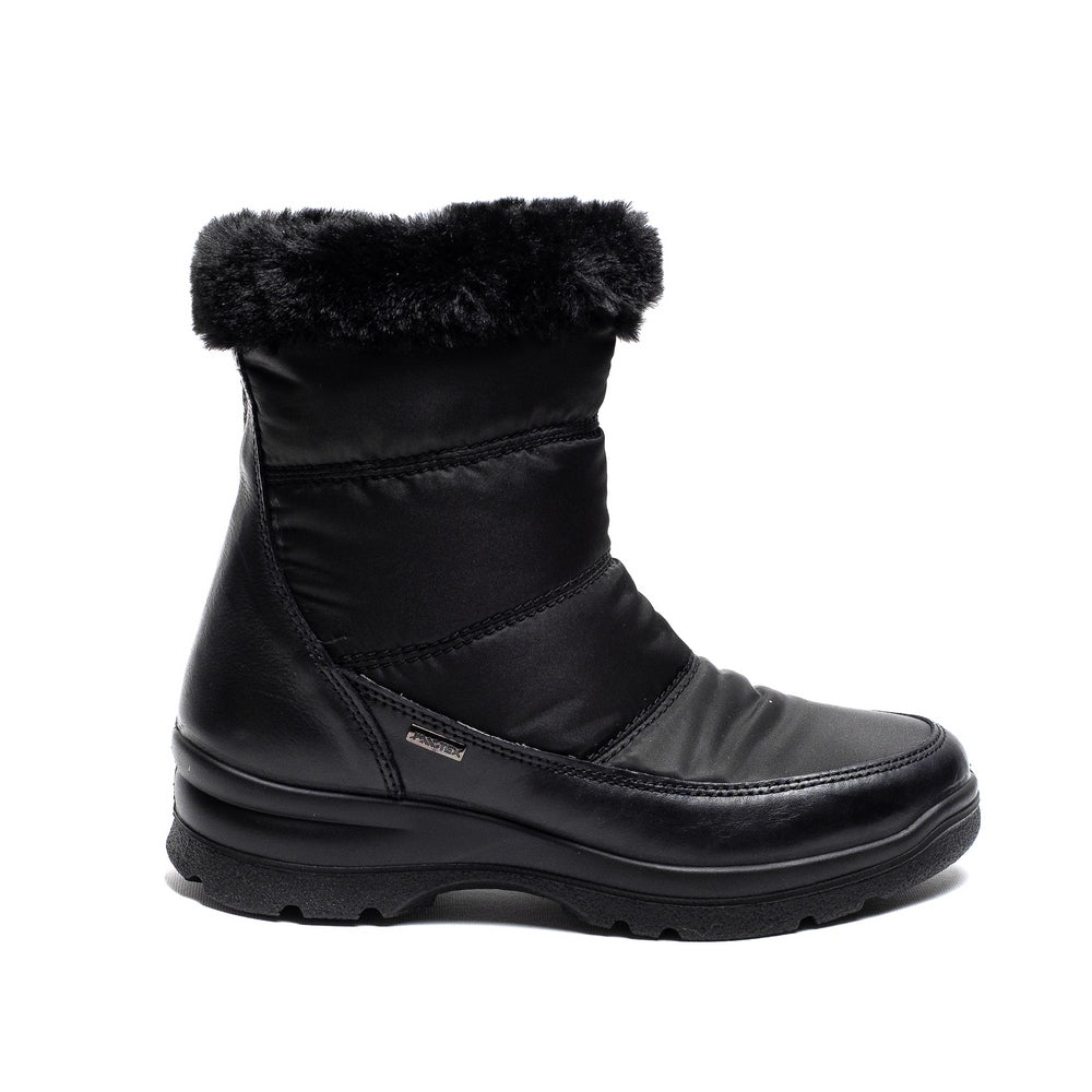 Italian Women Black Water Proof Halfboot #0013